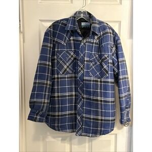 Candy River Mens Lined Flannel Shirt Snap Jacket Size M Blue‎